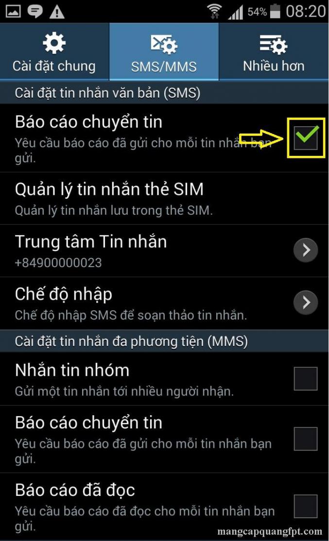 Cách cài đặt thông báo tin nhắn đã gửi trên Smartphone Android