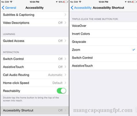 Chỉnh Độ sáng màn hình Iphone bằng nút Home trên IOS 8.1