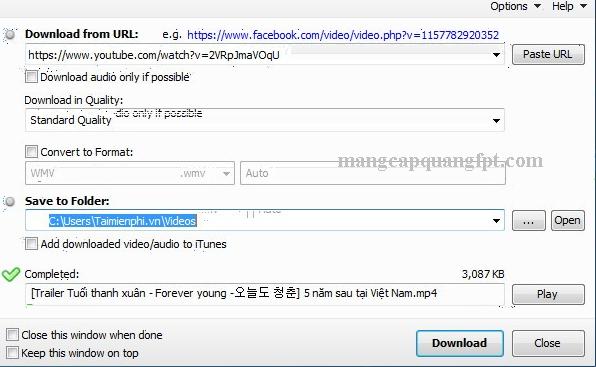 FLV Downloader-Phần mềm tải video từ Web bất kỳ dễ dàng