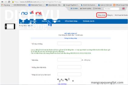 Cách tra cứu cước Mobifone hàng tháng trên Website