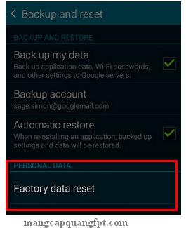 Hướng dẫn khôi phục cài đặt gốc cho SamSung Galaxy S5