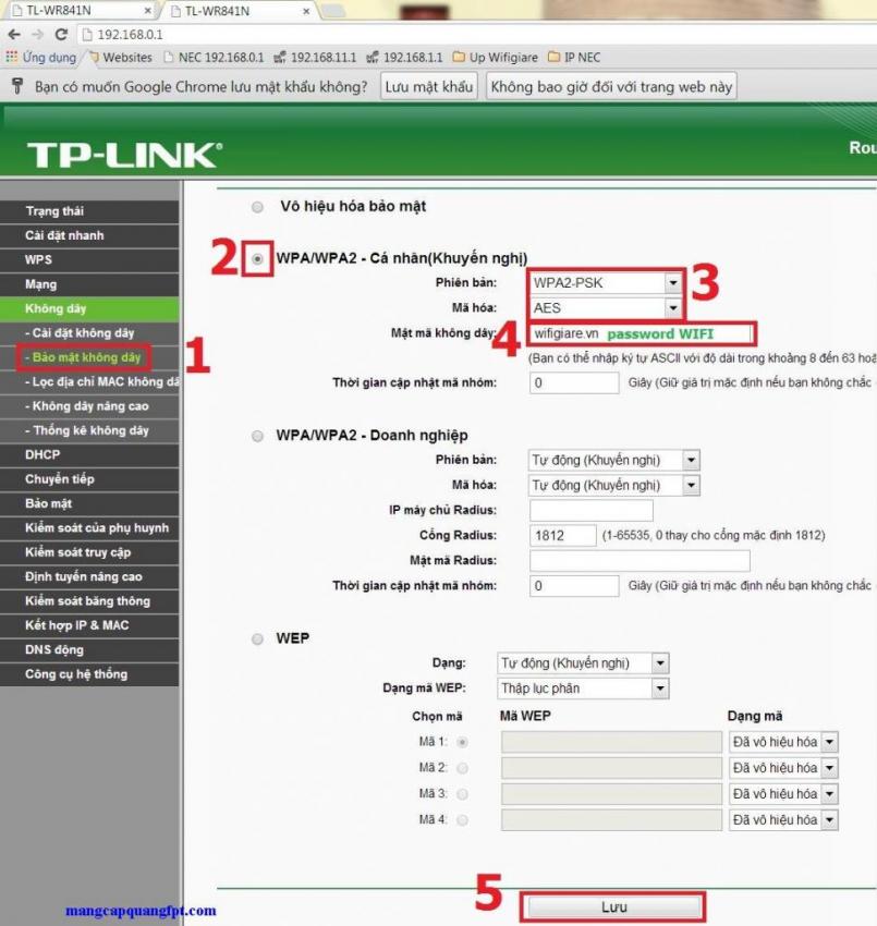 Cách đổi pass Router Wifi Tplink WR841N