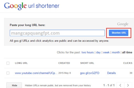 Hướng dẫn cách rút gọn link google với goo.gl