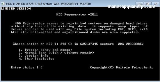Hướng dẫn sửa lỗi Bad Sector ổ cứng bằng HDD Regenerator