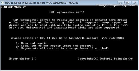 Hướng dẫn sửa lỗi Bad Sector ổ cứng bằng HDD Regenerator