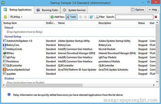 Hướng dẫn tăng tốc khởi động Windows với phần mềm Statup Delayer