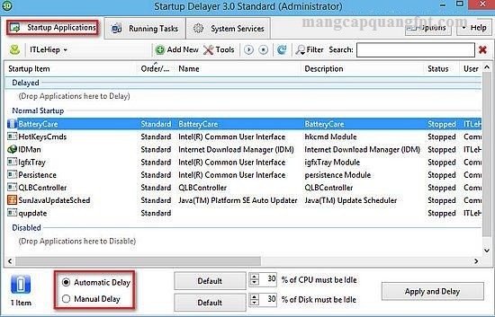 Hướng dẫn tăng tốc khởi động Windows với phần mềm Statup Delayer