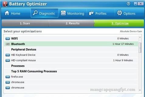 Hướng dẫn cách tăng thời gian sử dụng pin cho Laptop với Battery Optimizer