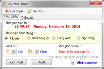 Counter Timer Phần mềm tự động tắt máy tính hiệu quả