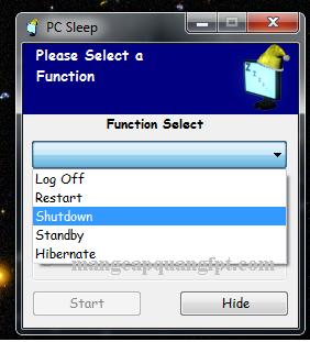 PC Sleep Phần mềm tự động hẹn giờ tắt máy tính
