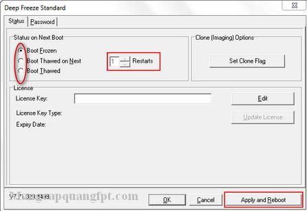 Hướng dẫn sử dụng Deep Freeze để đóng băng ổ cứng máy tính