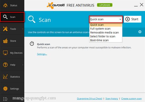 Avast Free Antivirus hướng dẫn sử dụng và quét Virus