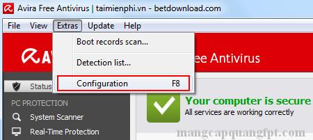 Hướng dẫn bật chế độ Real Time của Avira Free Antivirus