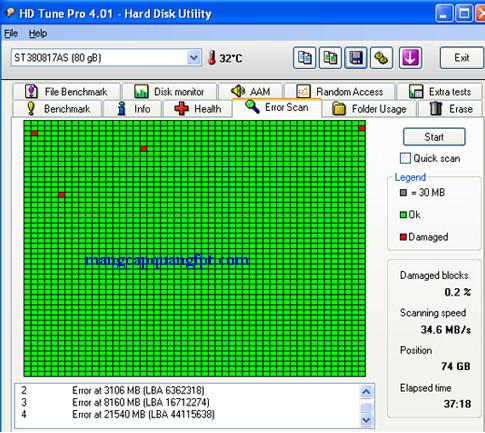 Hướng dẫn các cách nhận biết ổ cứng bị bad Sector