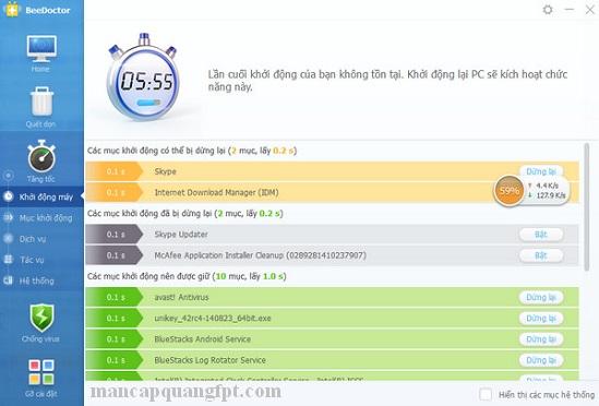 BeeDoctor Phần mềm tối ưu hóa hệ thống máy tính laptop