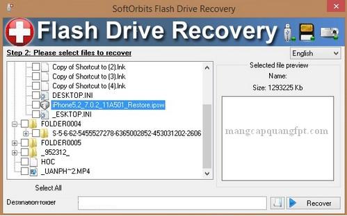 SoftOrbits Flash Drive Recovery phần mềm khôi phục dữ liệu USB