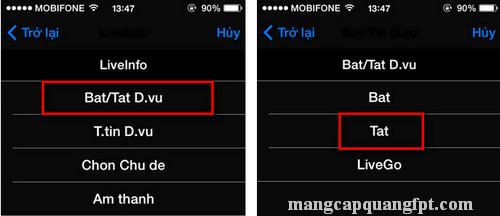 Cách Bật Tắt Dịch Vụ LiveInfo của Mobifone