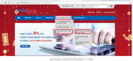 Hướng dẫn sử dụng dịch vụ thanh toán trực tuyến Mobifone