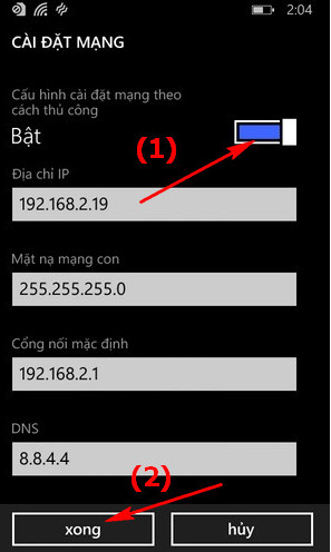 Cách thay đổi địa chỉ DNS trên điện thoại Windows Phone