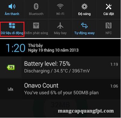Cách bật tắt 3G trên điện thoại Android Sony HTC SamSung LG
