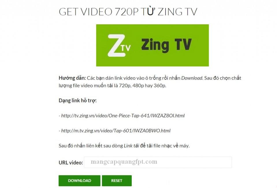 Hướng dẫn Cách tải Video Nhạc chất lượng cao từ ZingTV