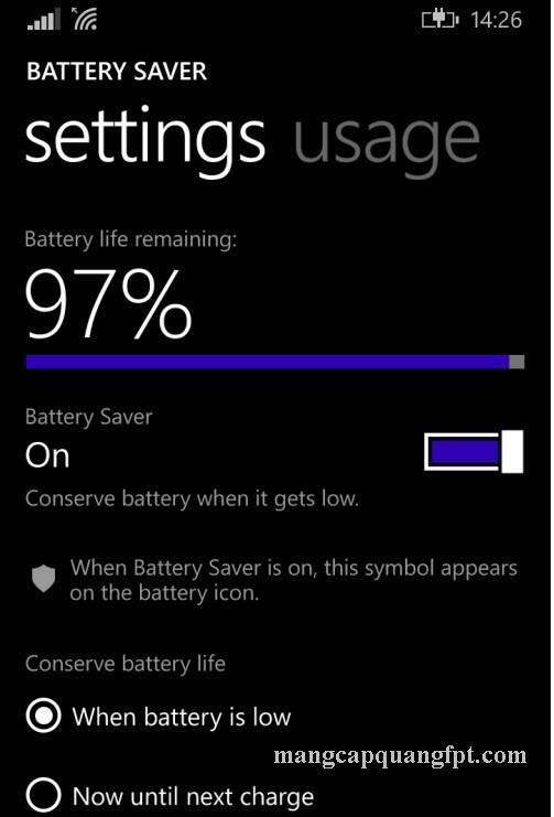Hướng dẫn cách tiết kiệm Pin trên điện thoại Windows Phone