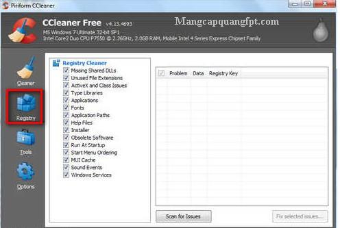Phần mềm dọn dep rác tối ưu hóa hệ thống máy tính CCleaner