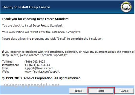 Hướng dẫn Cài đặt Deep Freeze Standard giúp đóng băng máy tính